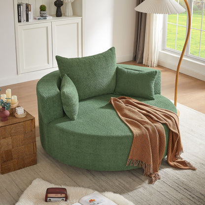 360° Swivel Accent Barrel Chair With 3 Removable Pillows For Living Room