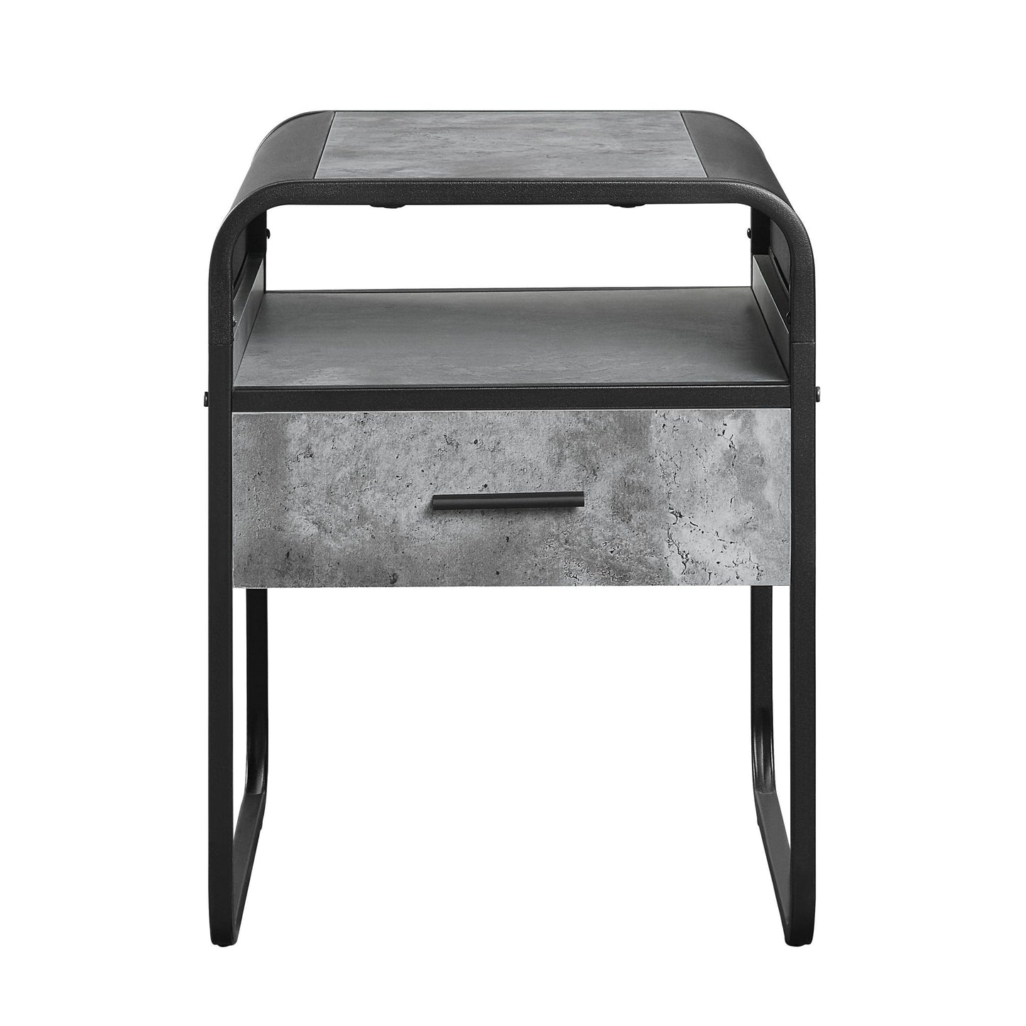 Raziela - End Table With Drawer - Black / Gray