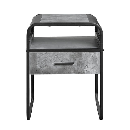 Raziela - End Table With Drawer - Black / Gray