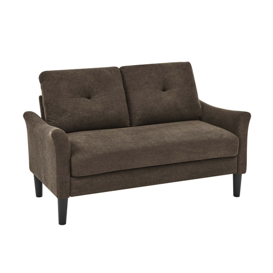 Tufted Loveseat - Dark Brown
