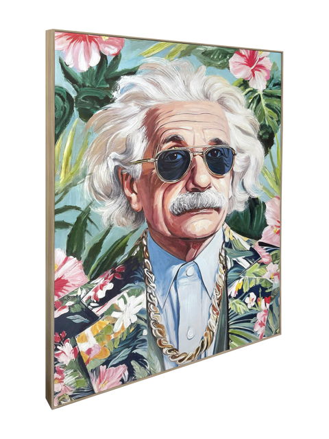 Tropical Icon I Hand-Embellished Canvas In Frame - Blue / Green