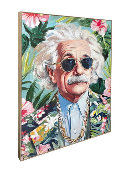 Tropical Icon I Hand-Embellished Canvas In Frame - Blue / Green