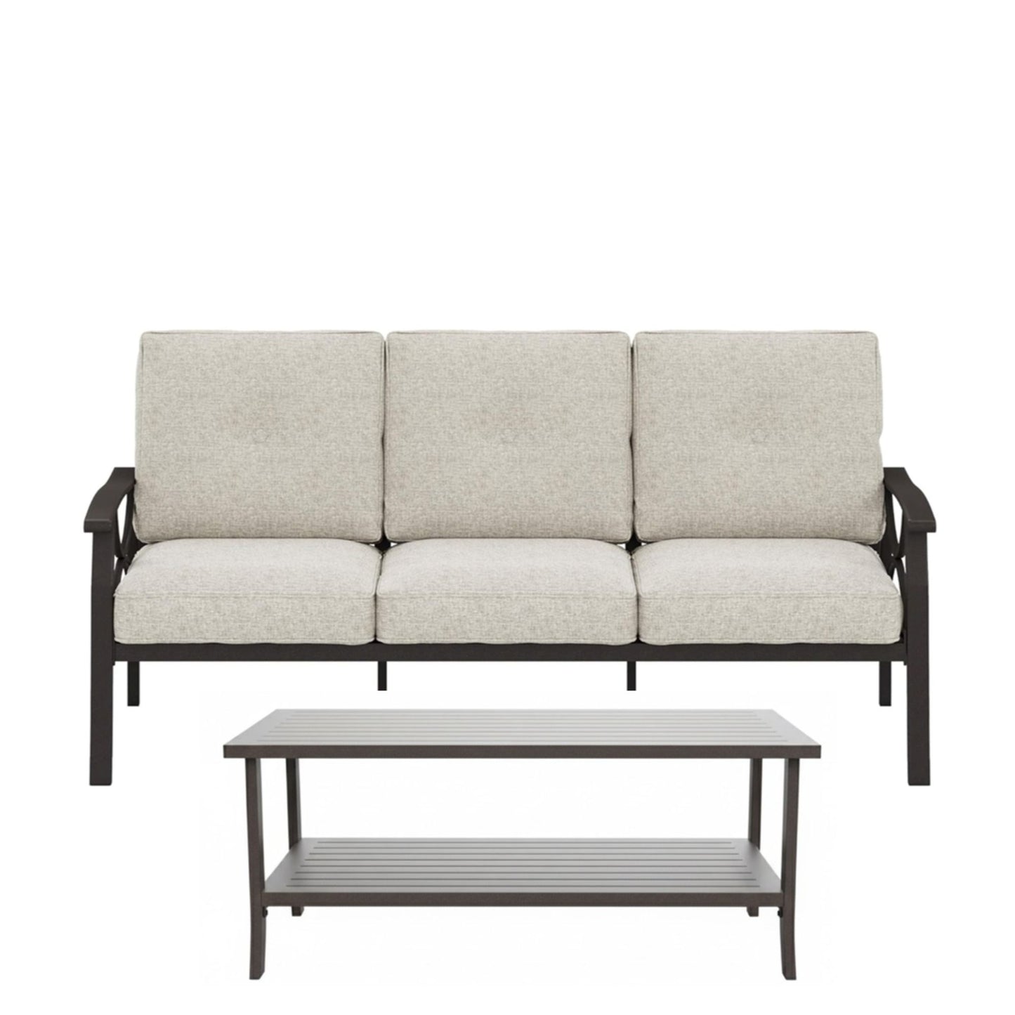 Patio Furniture Set With Coffee Table And Cushions For Backyard