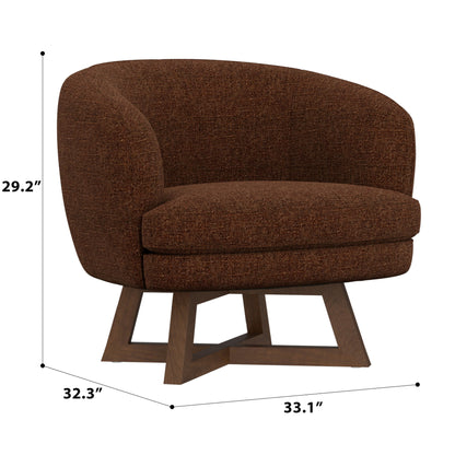 Swivel Accent Chair With Sculptural Base