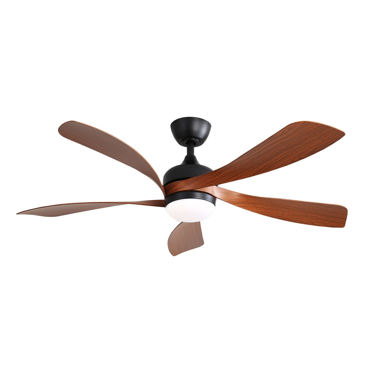 52" Ceiling Fan With 3 Color Dimmable LED Light, 5 Blades, Remote Control, Reversible DC Motor