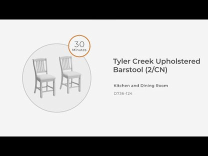 Tyler Creek - Upholstered Barstool (Set of 2) - Black / Grayish Brown