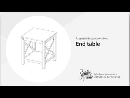 Freedan - Square End Table - Grayish Brown